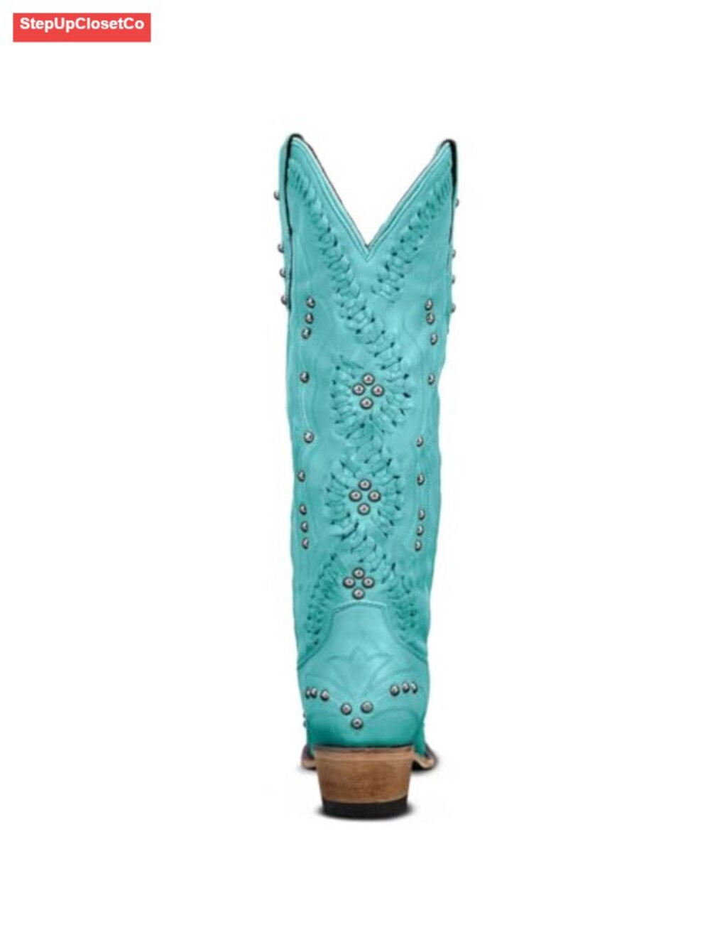 Women's Cowboy Boots Knee High Western Distressed Vegan Leather Stacked Heel - Picture 4 of 6